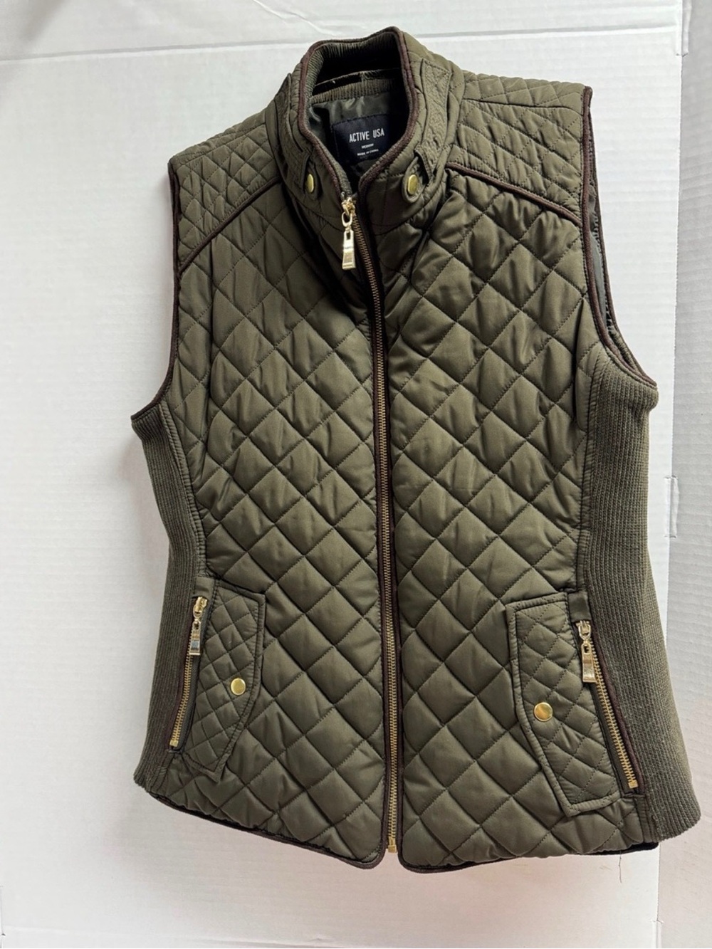 Quilted Olive Green Vest